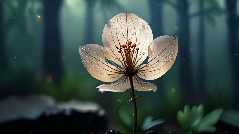 Diphylleia Grayi (Flor Esqueleto): La flor blanca que se vuelve transparente como el cristal cuando llueve y recupera el color al secarse