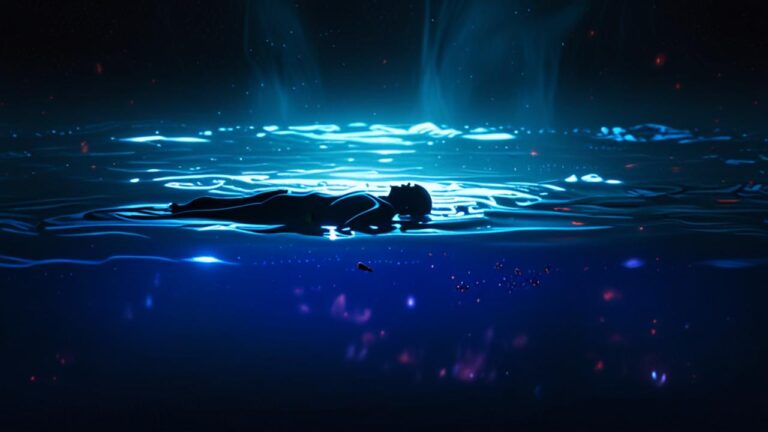 Bioluminiscencia (Mar de Estrellas): El fenómeno químico del plancton que hace que las olas brillen con luz neón azul en la oscuridad total