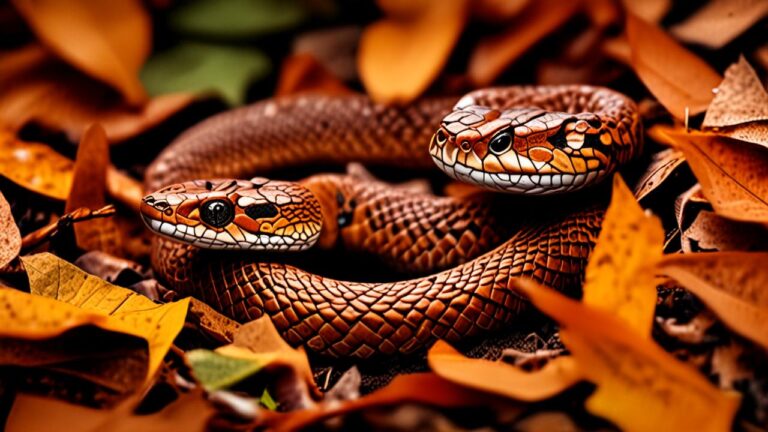 Serpiente Cabeza de Cobre: La serpiente responsable de la mayoría de mordeduras en EE.UU. porque su camuflaje en las hojas secas es perfecto