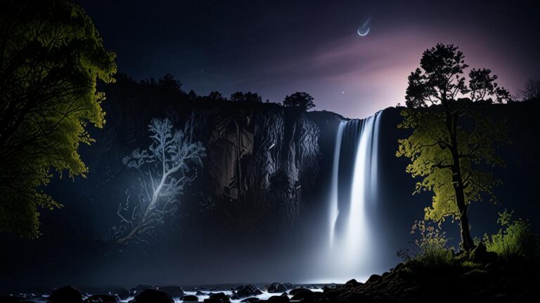 Arcoíris Lunar (Moonbow): El arcoíris fantasma y pálido que solo aparece de noche bajo la luz de la luna llena en lugares con cascadas