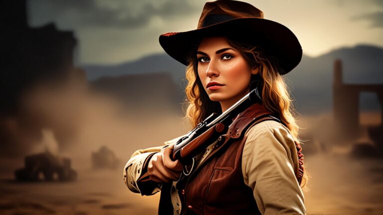 "Annie Oakley", la tiradora estrella del show de Buffalo Bill.